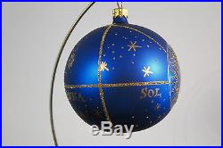 Vintage Christopher Radko Astronomy/Blue Glass Ball Christmas ornament, RARE