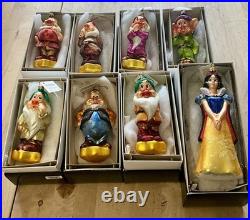 Vintage Christopher Radko Disney Snow White 7 Dwarf Christmas Ornanment 1997 NIB