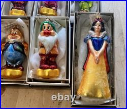 Vintage Christopher Radko Disney Snow White 7 Dwarf Christmas Ornanment 1997 NIB