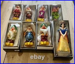 Vintage Christopher Radko Disney Snow White 7 Dwarf Christmas Ornanment 1997 NIB