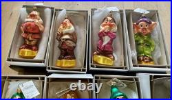 Vintage Christopher Radko Disney Snow White 7 Dwarf Christmas Ornanment 1997 NIB