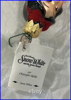 Vintage Christopher Radko Disney Snow White 7 Dwarf Christmas Ornanment 1997 NIB
