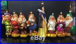 Vintage Christopher Radko Disney Snow White & Seven Dwarfs Ornament Set