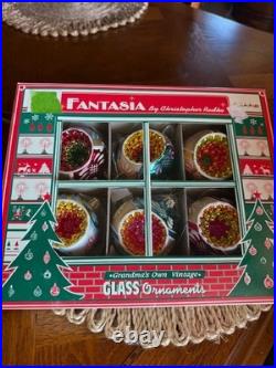 Vintage Christopher Radko FANTASIA Glass Ornaments Set of 6 Vintage Christopher Radko FANTASIA Glass Ornaments Set of 6