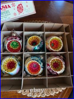 Vintage Christopher Radko FANTASIA Glass Ornaments Set of 6 Vintage Christopher Radko FANTASIA Glass Ornaments Set of 6