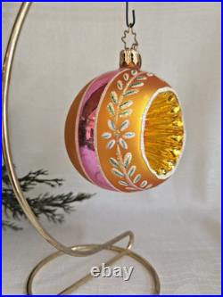 Vintage Christopher Radko Fantasia Crown Sparkle Glass Ornaments Set of 6