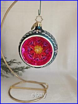 Vintage Christopher Radko Fantasia Crown Sparkle Glass Ornaments Set of 6