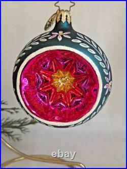 Vintage Christopher Radko Fantasia Crown Sparkle Glass Ornaments Set of 6