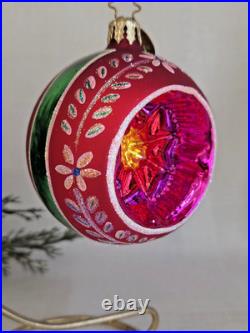 Vintage Christopher Radko Fantasia Crown Sparkle Glass Ornaments Set of 6