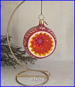 Vintage Christopher Radko Fantasia Crown Sparkle Glass Ornaments Set of 6