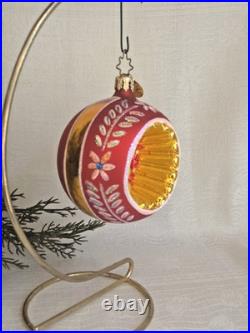 Vintage Christopher Radko Fantasia Crown Sparkle Glass Ornaments Set of 6