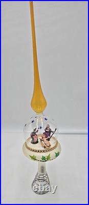 Vintage Christopher Radko Finial Nativity Christmas Blown Glass Tree Topper