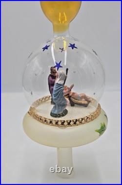 Vintage Christopher Radko Finial Nativity Christmas Blown Glass Tree Topper