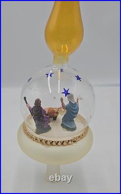 Vintage Christopher Radko Finial Nativity Christmas Blown Glass Tree Topper