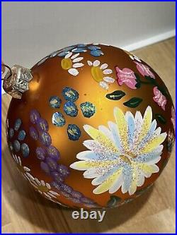 Vintage Christopher Radko Glass Ball Ornament English Garden, 4,'96
