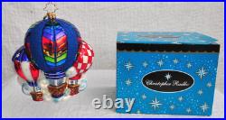 Vintage Christopher Radko Hot Air Balloon Ornament withtag and Box EC