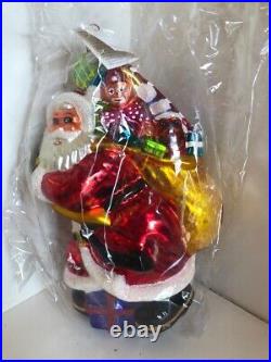 Vintage Christopher Radko Ornament Big Nick Large Santa with Bag of Toys 9