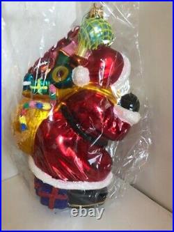 Vintage Christopher Radko Ornament Big Nick Large Santa with Bag of Toys 9