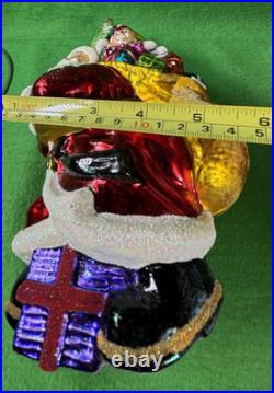 Vintage Christopher Radko Ornament Big Nick Large Santa with Bag of Toys 9