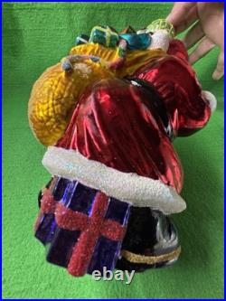 Vintage Christopher Radko Ornament Big Nick Large Santa with Bag of Toys 9
