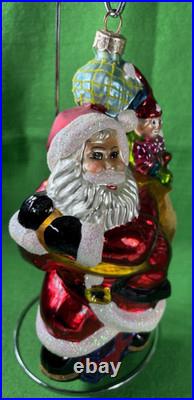 Vintage Christopher Radko Ornament Big Nick Large Santa with Bag of Toys 9
