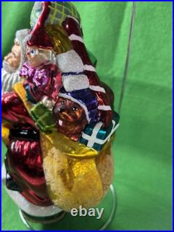 Vintage Christopher Radko Ornament Big Nick Large Santa with Bag of Toys 9