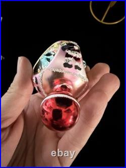 Vintage Christopher Radko Santa Reflector Triple Ornament Drop 4 RARE HTF