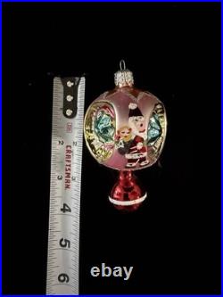 Vintage Christopher Radko Santa Reflector Triple Ornament Drop 4 RARE HTF