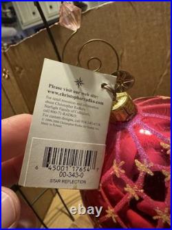 Vintage Christopher Radko Star Reflector Pink with Tag. Rare