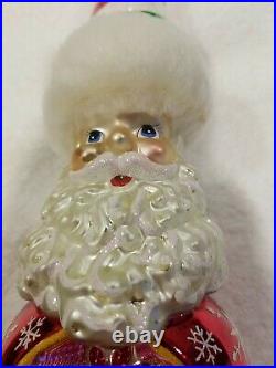 Vintage HUGE Christopher Radko CHRISTMAS Finial Germany Tree Topper 17 Santa