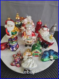 Vintage Lot Of 12 Ornaments Christmas Blown Glass Including Christopher Radko