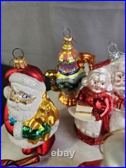 Vintage Lot Of 12 Ornaments Christmas Blown Glass Including Christopher Radko
