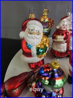 Vintage Lot Of 12 Ornaments Christmas Blown Glass Including Christopher Radko