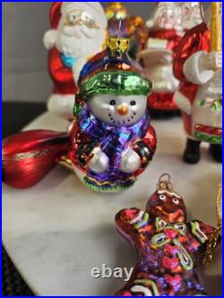 Vintage Lot Of 12 Ornaments Christmas Blown Glass Including Christopher Radko
