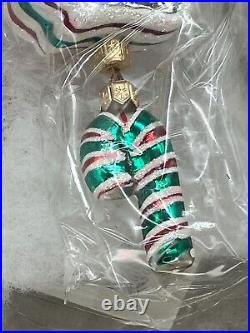 Vintage NEW Christopher RADKO 2000 MINT CANDY DROP Glass Ornament 00-162-0 Polan