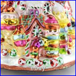 Vintage Radko GINGERBREAD LANE Candy Village Tree Glass Christmas Ornament 8