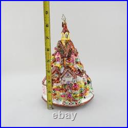 Vintage Radko GINGERBREAD LANE Candy Village Tree Glass Christmas Ornament 8