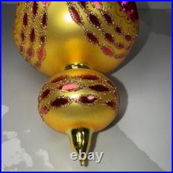 Vintage Radko Midas Touch Triple Indent Reflector Glass ornament read desc