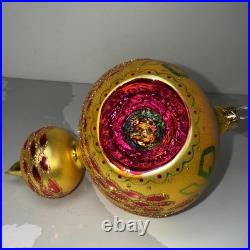 Vintage Radko Midas Touch Triple Indent Reflector Glass ornament read desc