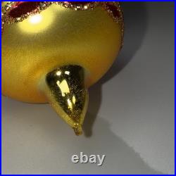 Vintage Radko Midas Touch Triple Indent Reflector Glass ornament read desc