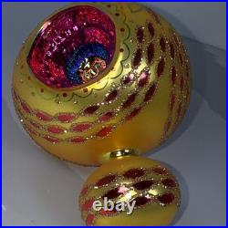 Vintage Radko Midas Touch Triple Indent Reflector Glass ornament read desc