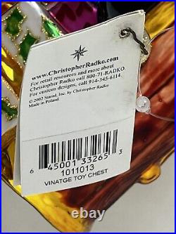 Vintage Toy Chest Christopher Radko Glass Christmas Ornament Limited Ed 101103
