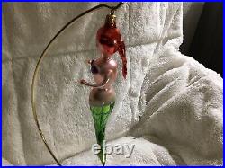 Vintage and Rare Christopher Radko 1993 Teenage Mermaid Italian Glass Ornament