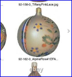 Vtg 1992 Alpine Flowers Radko Christmas glass Ornament, 92-162