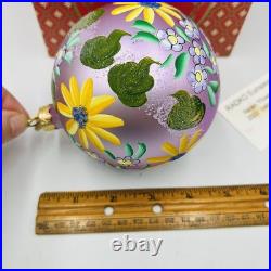 Vtg 2000 Christopher Radko FLOWER FAIR Christmas Ornament Blown Mercury Glass