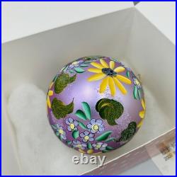 Vtg 2000 Christopher Radko FLOWER FAIR Christmas Ornament Blown Mercury Glass