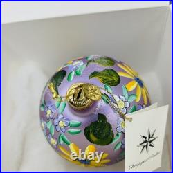 Vtg 2000 Christopher Radko FLOWER FAIR Christmas Ornament Blown Mercury Glass