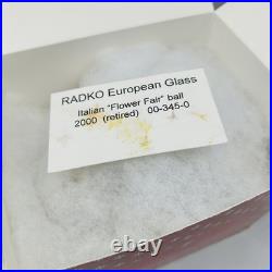 Vtg 2000 Christopher Radko FLOWER FAIR Christmas Ornament Blown Mercury Glass