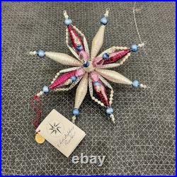 Vtg Christopher Radko Astro Stars Large Star Ornament 3-D Beaded, Extremely RARE