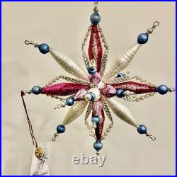 Vtg Christopher Radko Astro Stars Large Star Ornament 3-D Beaded, Extremely RARE